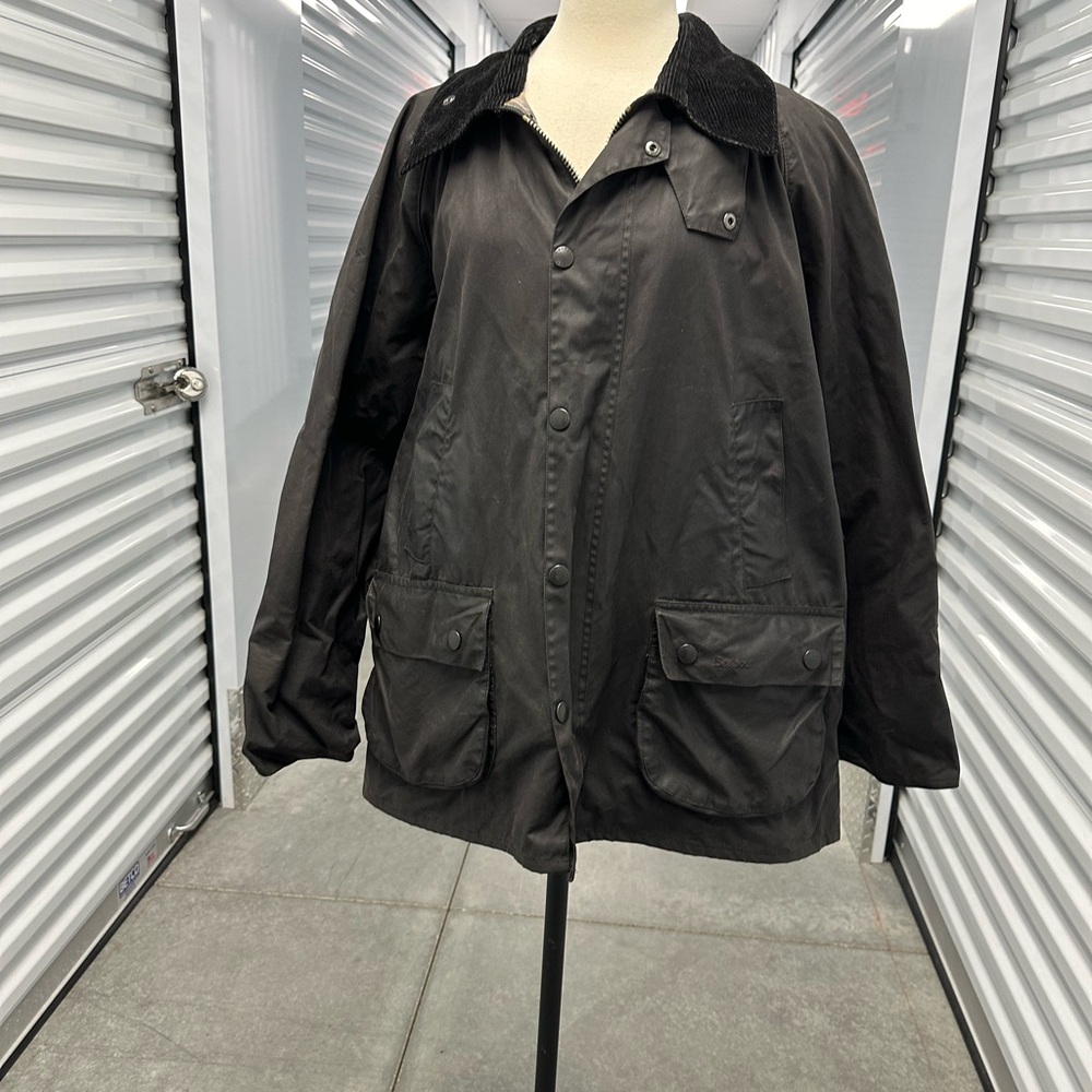 EUC Barbour Bedale waxed cotton jacket size large c46 117cm, no hood.
